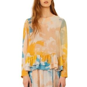 Rodebjer Resort‎ Lindy Pop Floral Blouse Womens Small Multi Boho Hippie Babydoll